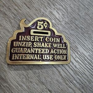 Vintage Style Brass Coin Slot Belt BUCKLE.